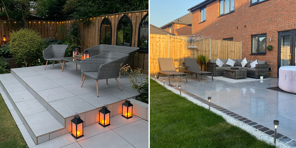 Ashton grey patio porcelain paving